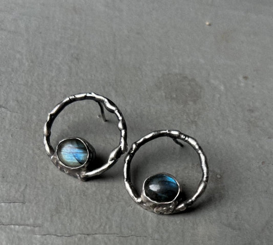 labradorite hoops