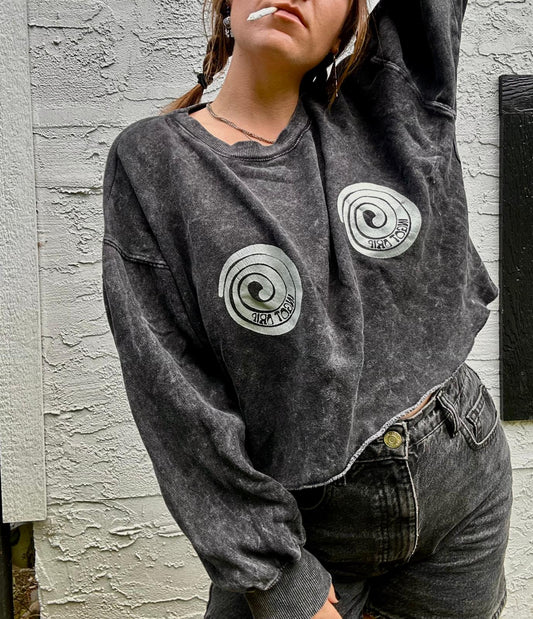 Acid Wash Crop Sweater