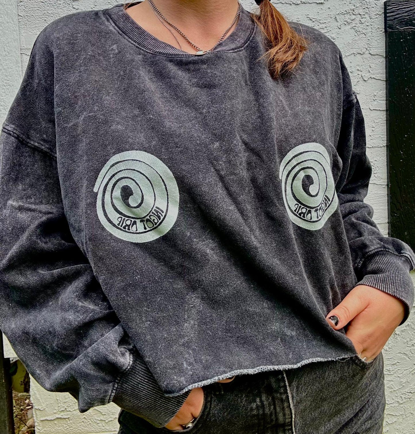 Acid Wash Crop Sweater